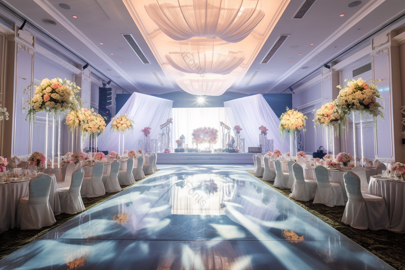 酒店内舞台灯光布景宴会婚礼庆典现场摄影图,高清,摄影图,摄影图片,图片大全,摄影图免费下载